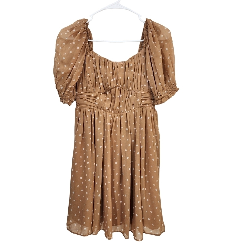 Abercrombie & Fitch Women's Polka Dot Puff-Sleeve Babydoll Dress - S